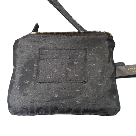 Juicy Couture Black Label Med Wristlet Rhinstones Changer Black NWOT - Picture 3 of 6